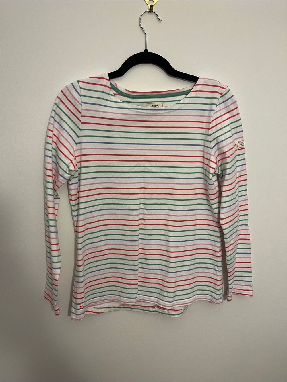 Joules Multi-Color Striped Long-Sleeve Boatneck Top